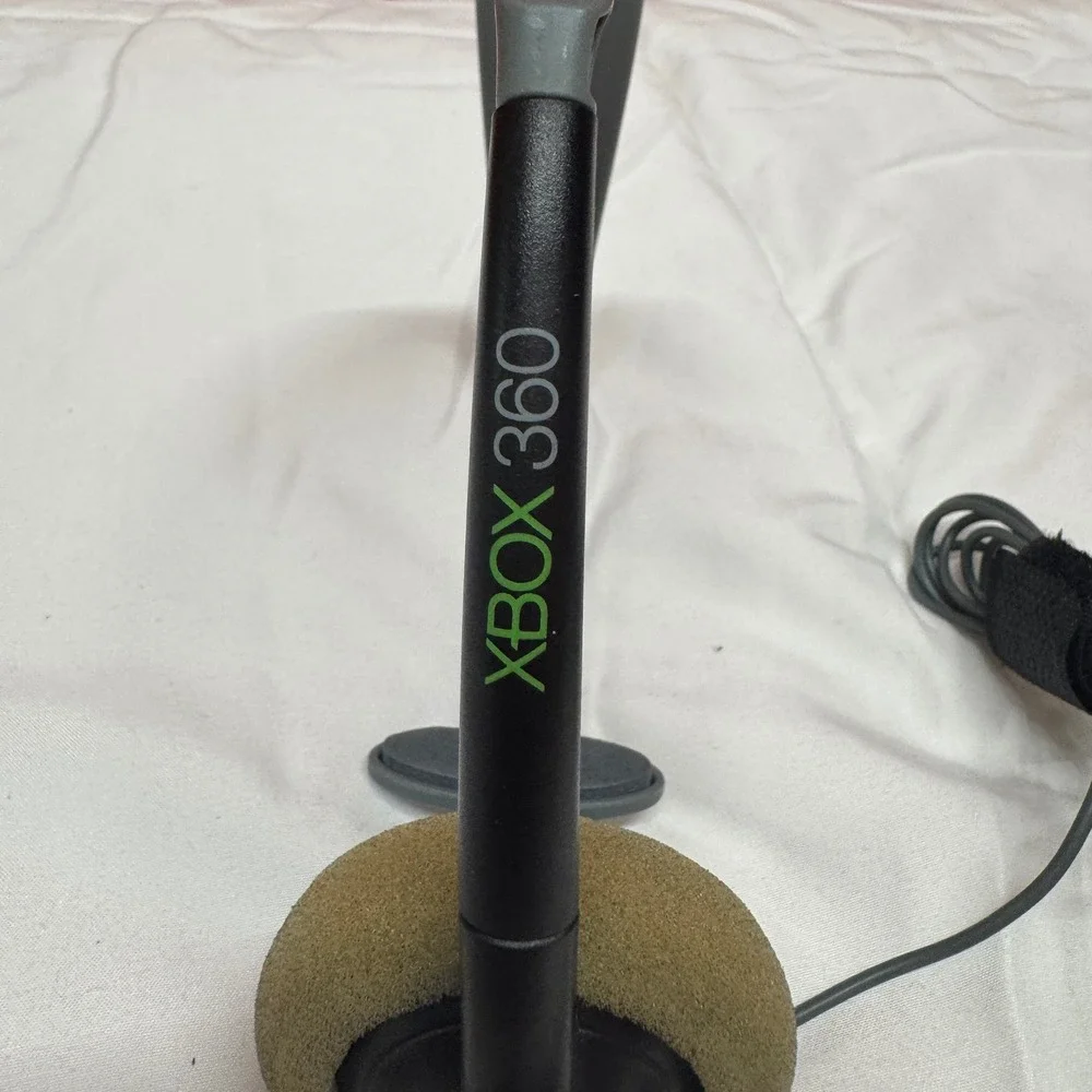 Microsoft Xbox 360 Wired Headset Black Gray OEM Gaming Chat Microphone X800686
